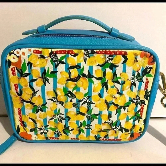 Hand painted multicolor leather shoulder handbag - Picture 4 of 8